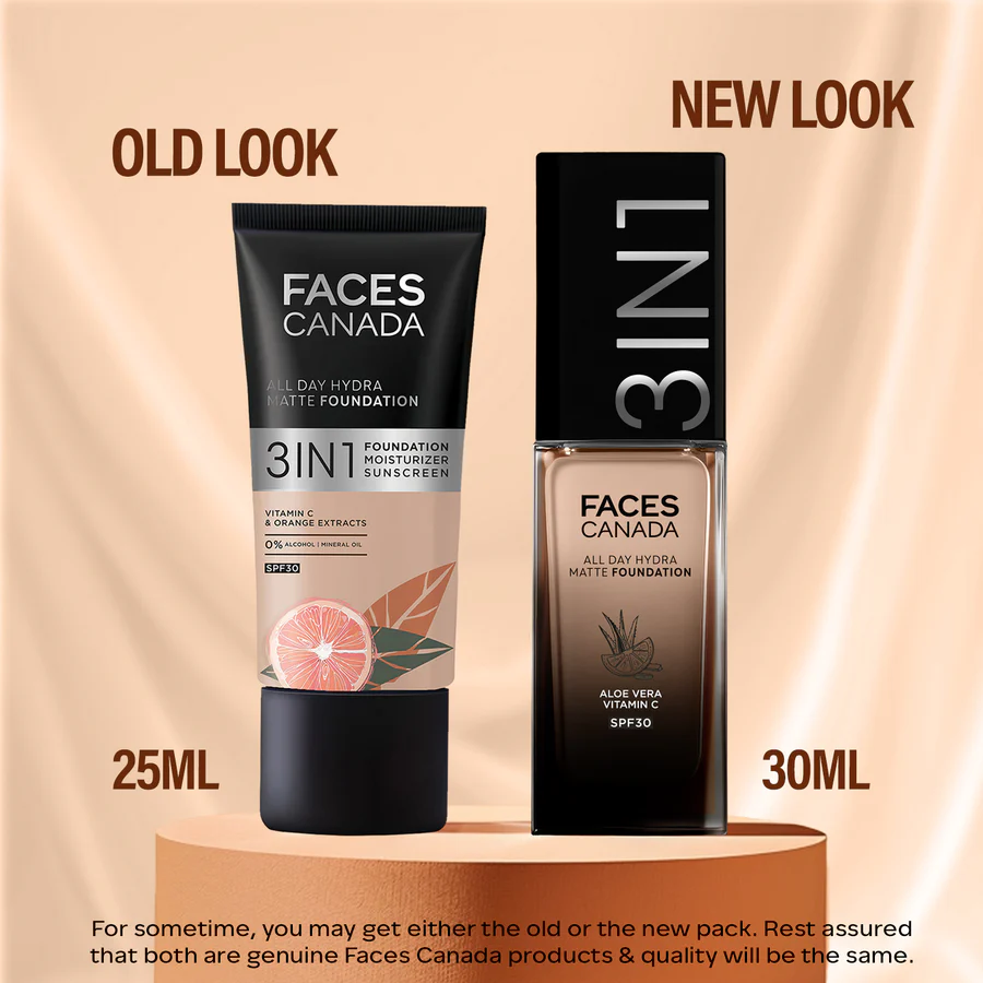 Faces Canada 3 in 1 All Day Hydra Matte Foundation 30 ml