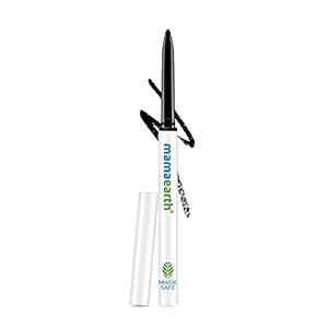 Mamaearth Long Stay Kajal Black Retractable Waterproof Pencil, With Vitamin C & Chamomile, Charcoal Black,