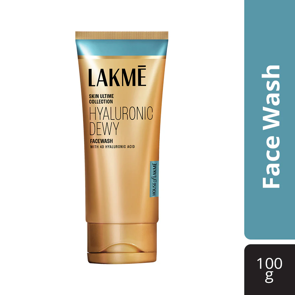    Lakmé Hyaluronic Dewy Facewash with 4D Hyaluronic Acid for Deep Hydration & Glowing Skin, 100gm 
