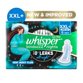 Whisper Bindazzz Ultra Nights Sanitary Pads XXL+