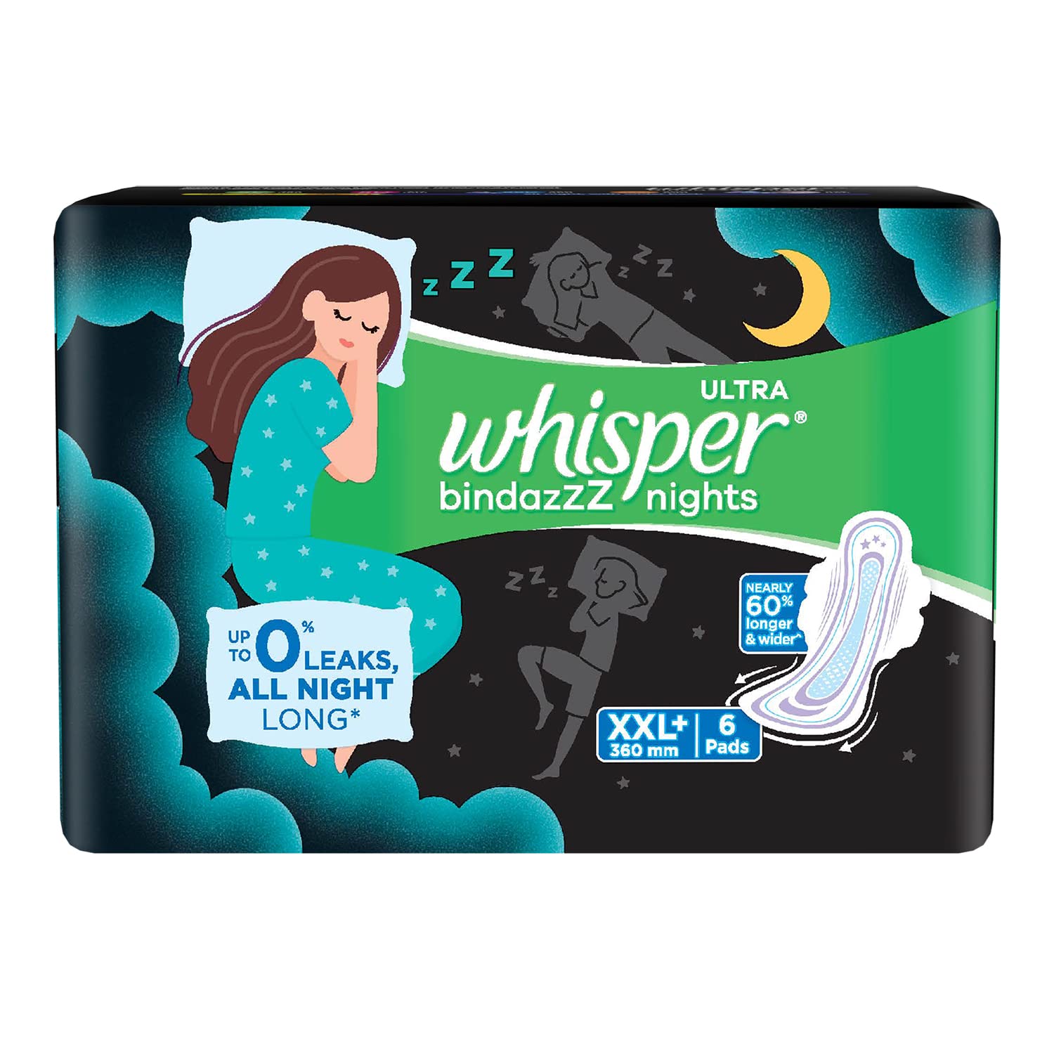 WHISPER BINDAZZ NIGHTS  XXL WINGS  6'S