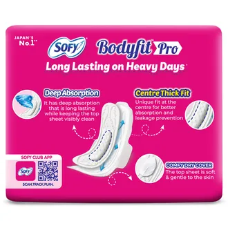 Sofy Bodyfit Pro Sanitary Pads XL, 6 Count