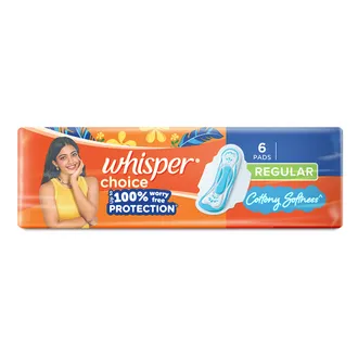 Whisper Choice Sanitary Pads Regular, 6 Count