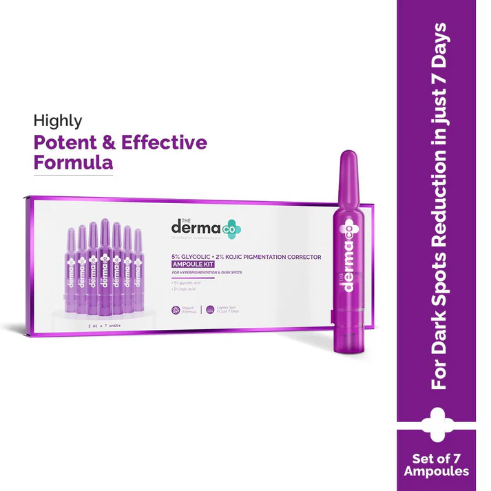 5% Glycolic + 2% Kojic Pigmentation Corrector Ampoule Kit - 14ml