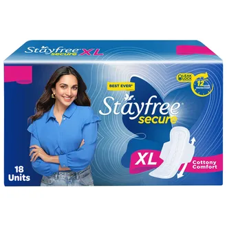 Stayfree Secure Pads with Wings XL, 18 Count