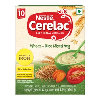 CERELAC Baby Food Cereal | Wheat Rice Mixed Veg for 10 to 24 Months Baby
