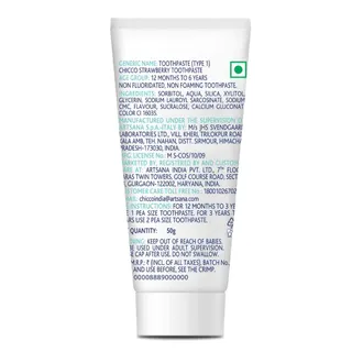  Chicco Strawberry Flavour Toothpaste for 12 Months to 6 Year Kids, 50 gm