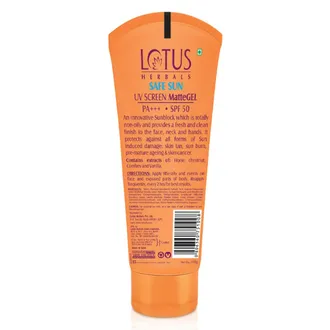 Lotus Herbals Safe Sun UV Screen Matte Gel SPF 50 PA+++ UVA-UVB, 100 gm