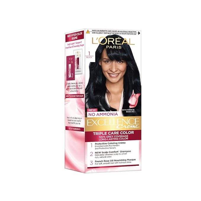 L'Oreal Paris Excellence Hair Color Small Pack No.1, Natural Black, 25ml+25g