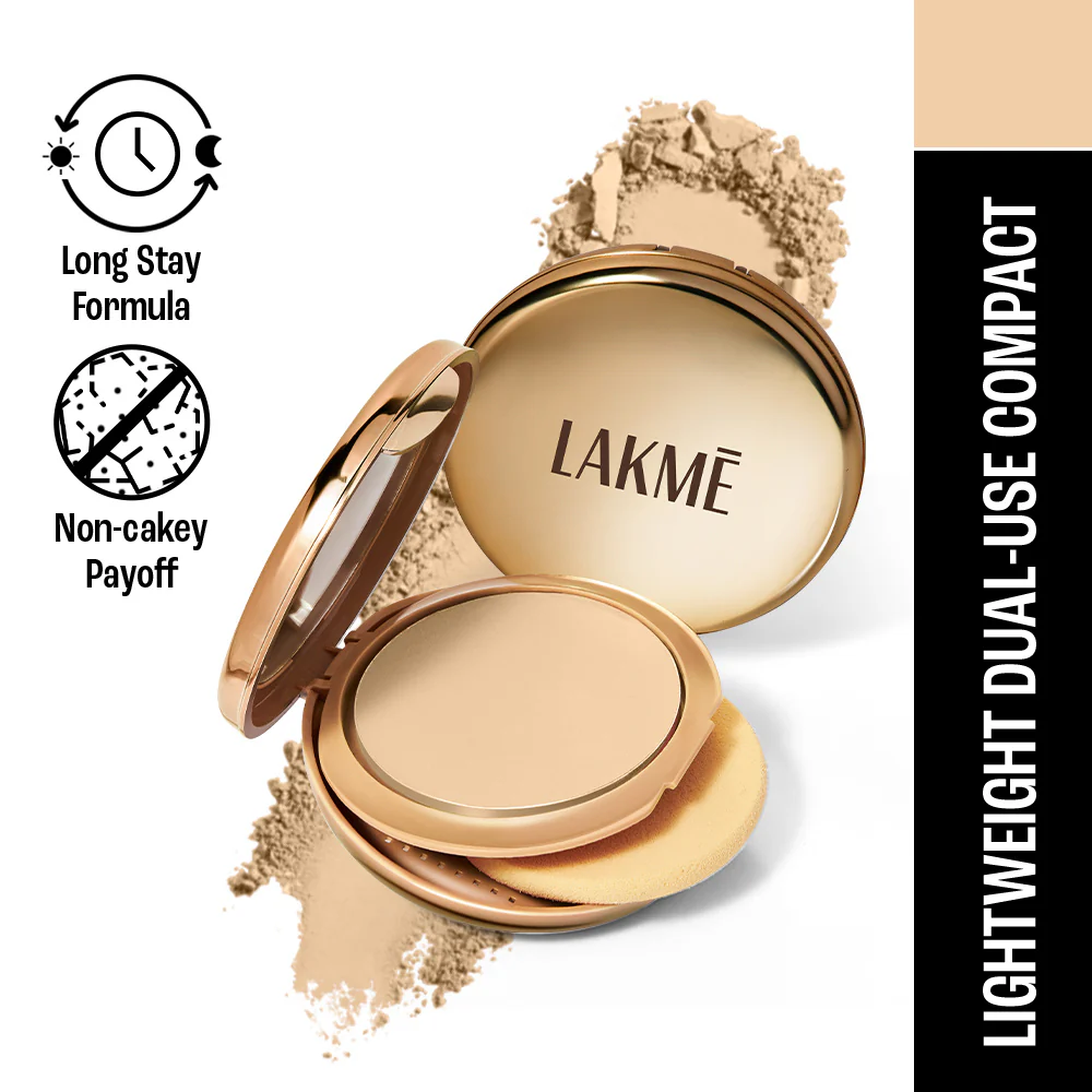 lakme unreal dual cover pressed powder