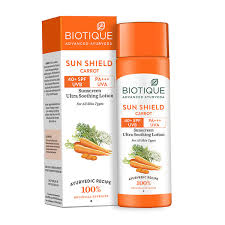 Biotique Sunshield Carrot SPF 40+ UVA/UVB Ultra Soothing Face Lotion 