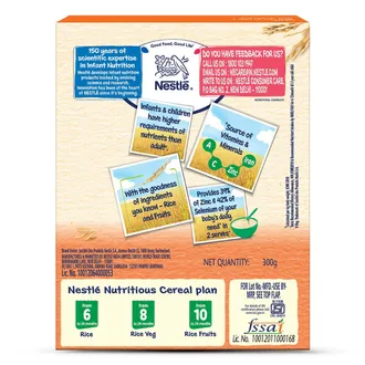 Nestle Nestum Baby Cereal Rice Fruits (From 10 to 24 Months) Powder, 300 gm