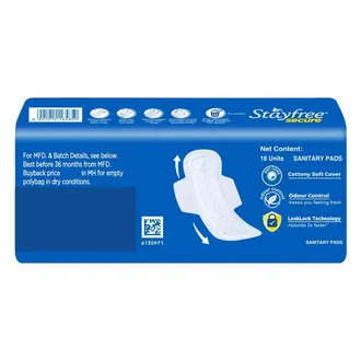 Stayfree Secure Cottony Soft Cover Regular Pads, 18 Count