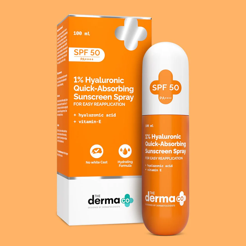 1% Hyaluronic Quick-Absorbing Sunscreen Spray with Hyaluronic Acid & Vitamin E - 100 ml