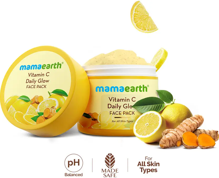 Vitamin C Daily Glow Face Pack with Vitamin C & Turmeric for Illuminating Skin - 200 g