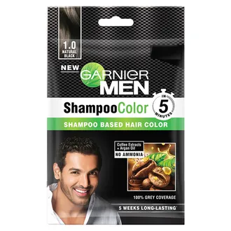  Garnier Men Shade 1 Shampoo Color, Natural Black, 1 Count
