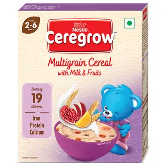  Nestle Ceregrow Multigrain Milk & Fruits Cereal, 300 gm Refill