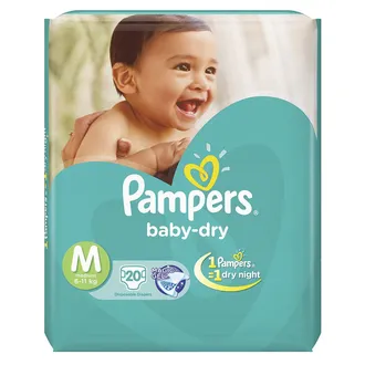 Pampers Baby Dry Diapers Medium, 20 Count
