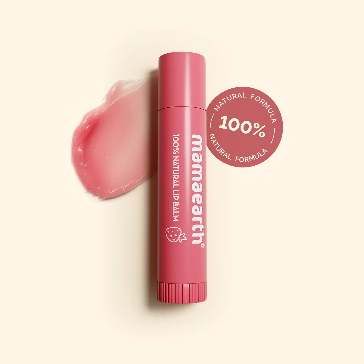 Nourishing Tinted Natural Lip Balm with Vitamin E and Strawberry for Dry & Chapped Lips - 4 g