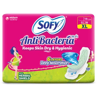  Sofy Anti Bacteria Sanitary Pads XL, 14 Count