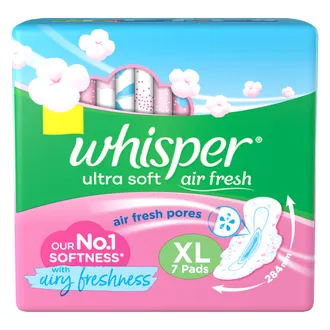 Whisper Ultra Skin Love Soft Sanitary Pads for Women XL, 7 Count