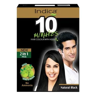  Indica Hair Dye With Amla & Henna Natural Black, 5 gm
