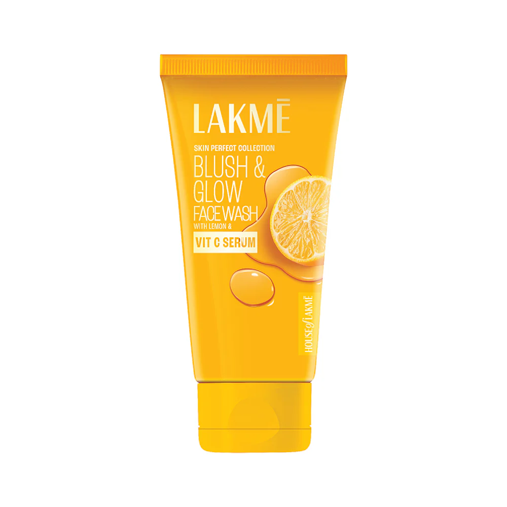    Lakmē Blush & Glow Brightening Lemon Facewash, with Vitamin C Serum, 100gm 