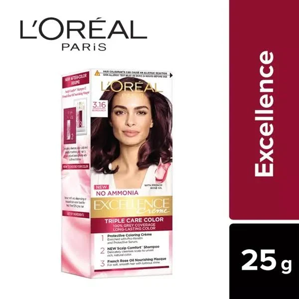 L'Oreal Paris Excellence Hair Color Small Pack No.1, Natural Black, 25ml+25g