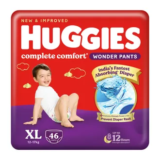 Huggies Complete Comfort Wonder Baby Diaper Pants XL, 46 Count
