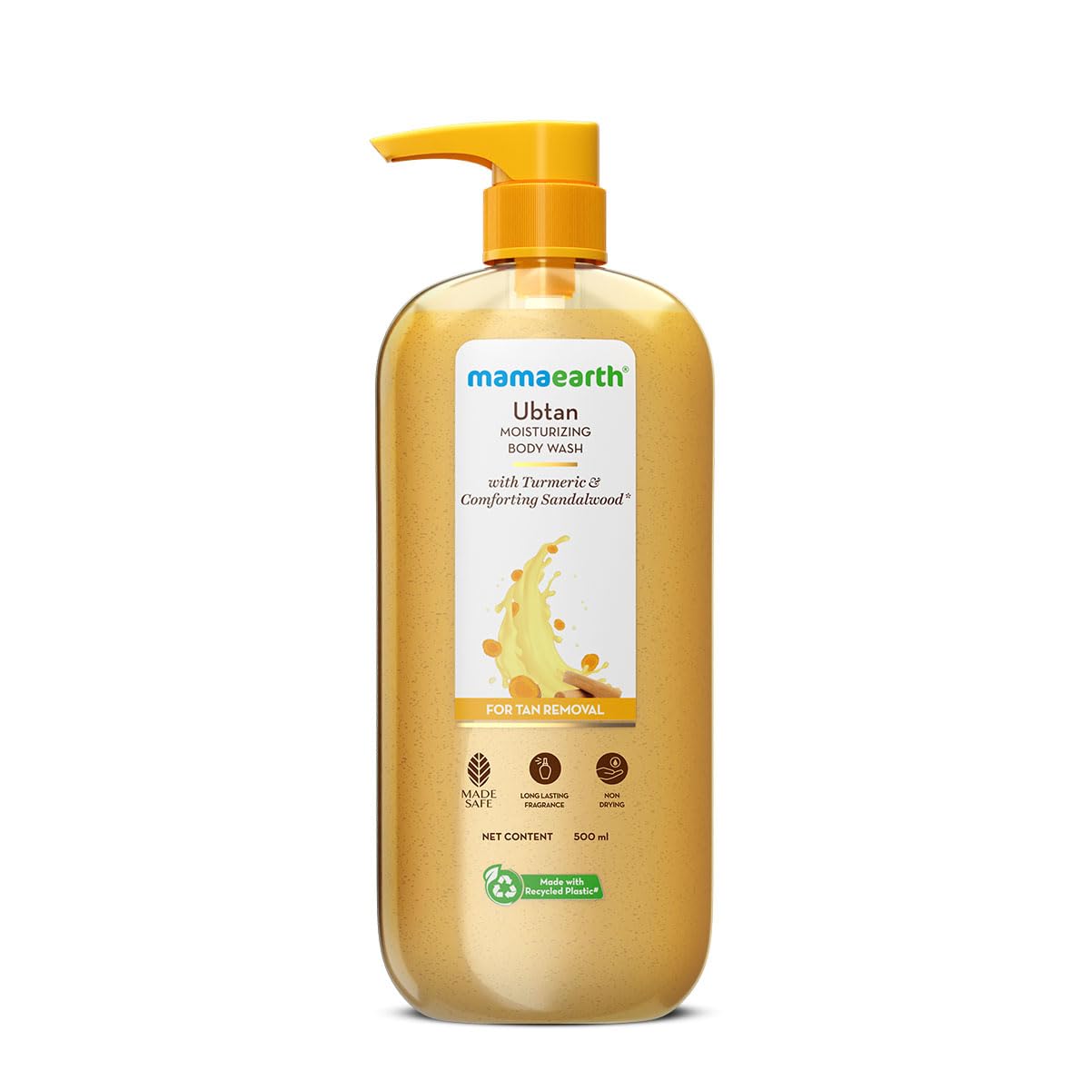 Ubtan Moisturizing Body Wash with Turmeric & Saffron for Tan Removal - 500 ml