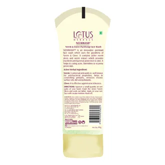 Lotus Herbals Neemwash Neem & Clove Purifying Face Wash 80 gm
