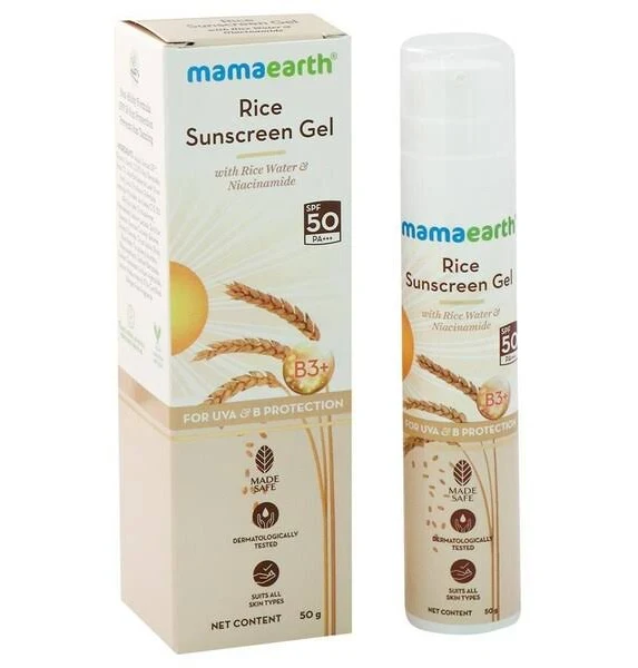 Rice Sunscreen Gel with Rice Water & Niacinamide for UVA & UVB Protection - 50 g